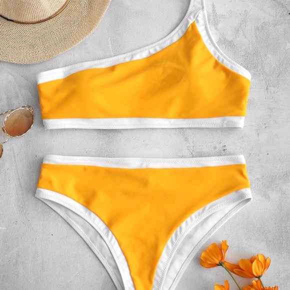 Zaful Other - ZAFUL one shoulder, high-waisted bikini.